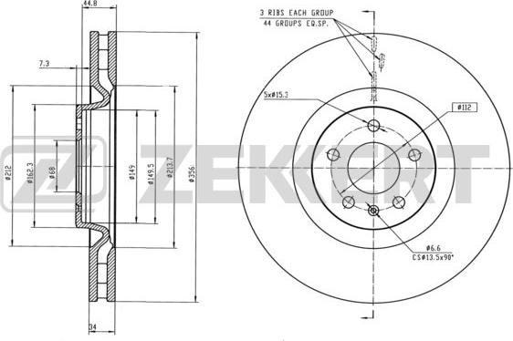 Zekkert BS-5843 - Discofreno autozon.pro