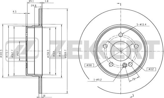 Zekkert BS-5809 - Discofreno autozon.pro