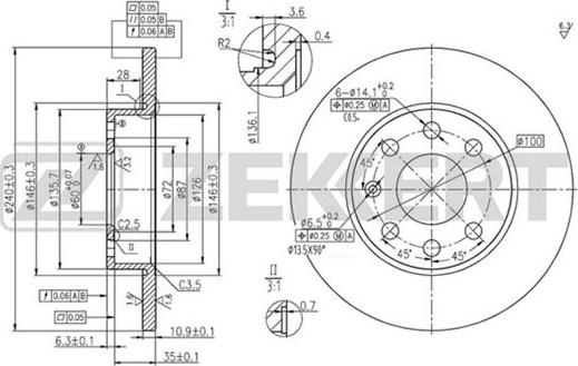 Zekkert BS-5355 - Discofreno autozon.pro