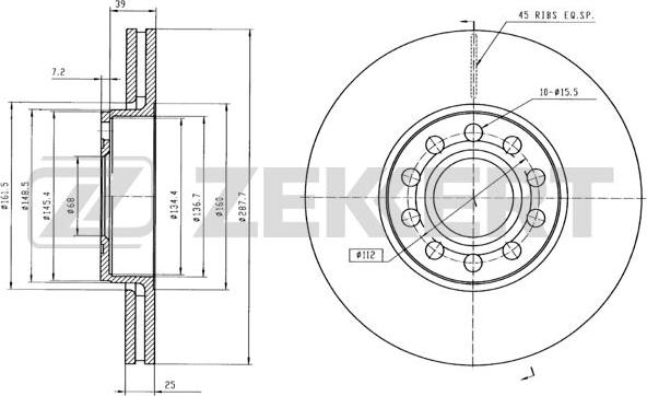 Zekkert BS-5360B - Discofreno autozon.pro