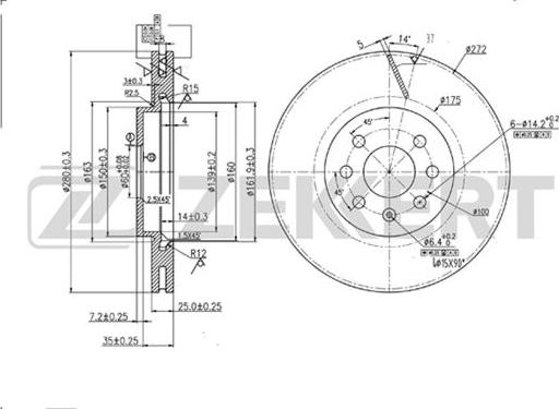 Zekkert BS-5307 - Discofreno autozon.pro