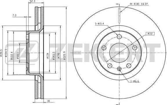 Zekkert BS-5334B - Discofreno autozon.pro