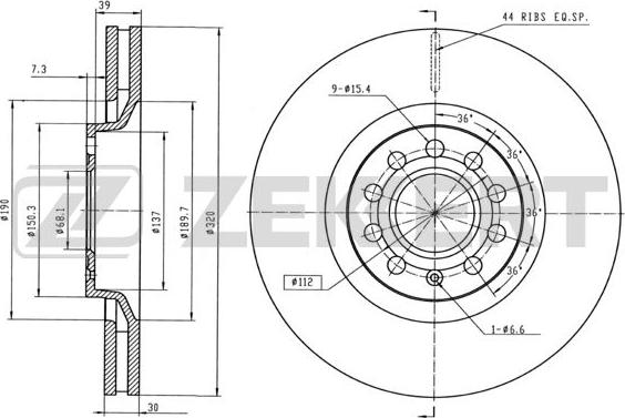 Zekkert BS-5245B - Discofreno autozon.pro