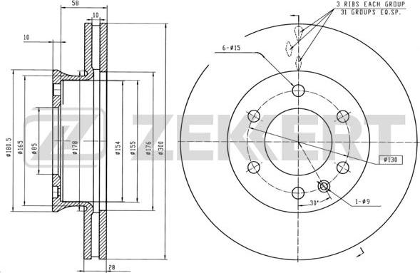 Zekkert BS-5256B - Discofreno autozon.pro