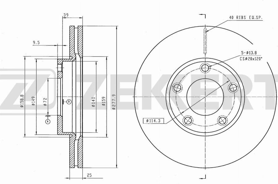 Zekkert BS-5252B - Discofreno autozon.pro