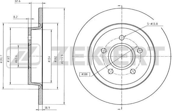 Zekkert BS-5265B - Discofreno autozon.pro