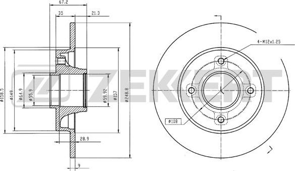 Zekkert BS-5216BZ - Discofreno autozon.pro