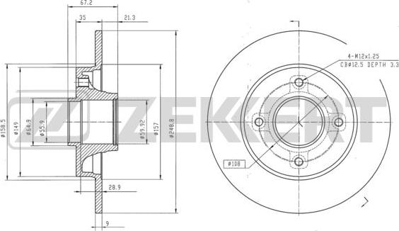 Zekkert BS-5216 - Discofreno autozon.pro