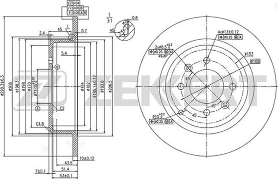 Zekkert BS-5230 - Discofreno autozon.pro