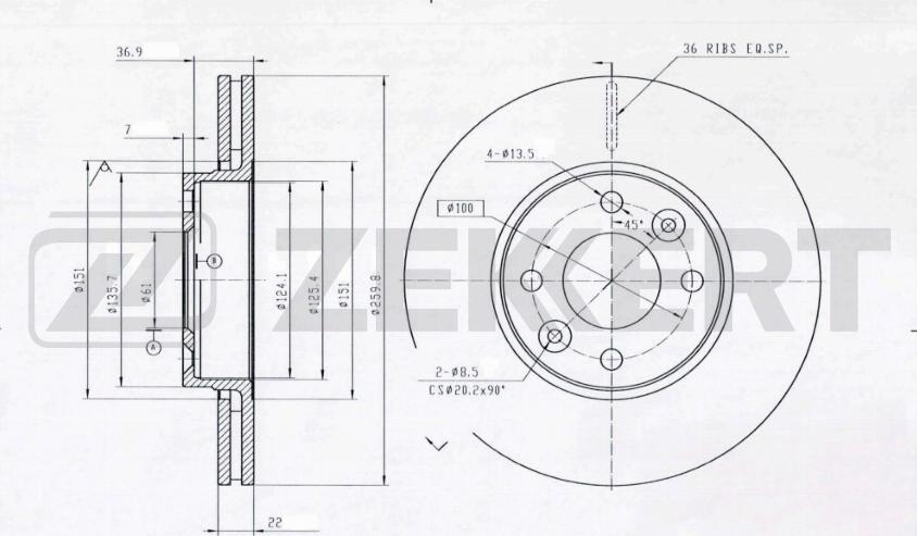 Zekkert BS-5231B - Discofreno autozon.pro