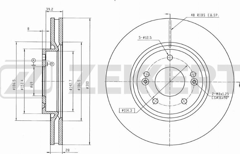 Zekkert BS-5274B - Discofreno autozon.pro