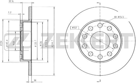 Zekkert BS-5780B - Discofreno autozon.pro