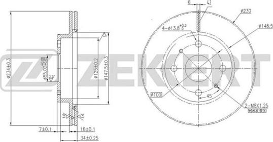 Zekkert BS-5725 - Discofreno autozon.pro