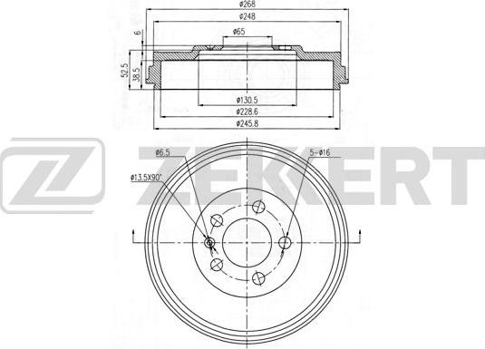 Zekkert BS-6462 - Tamburo freno autozon.pro