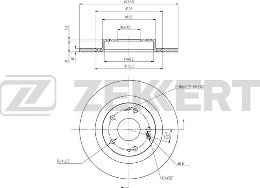 Zekkert BS-6437 - Discofreno autozon.pro