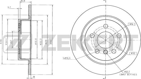 Zekkert BS-6597 - Discofreno autozon.pro