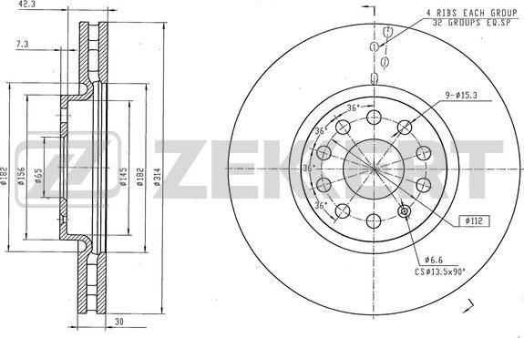 Zekkert BS-6555 - Discofreno autozon.pro