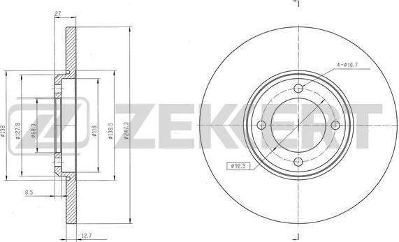 Zekkert BS-6565 - Discofreno autozon.pro