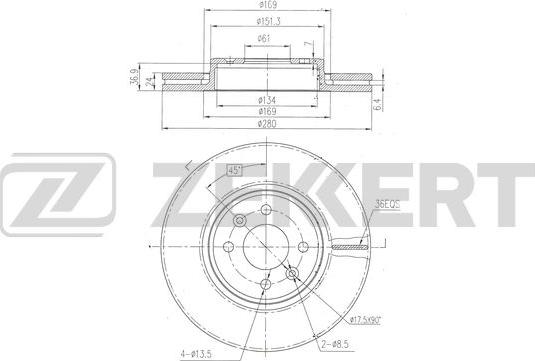 Zekkert BS-6521 - Discofreno autozon.pro