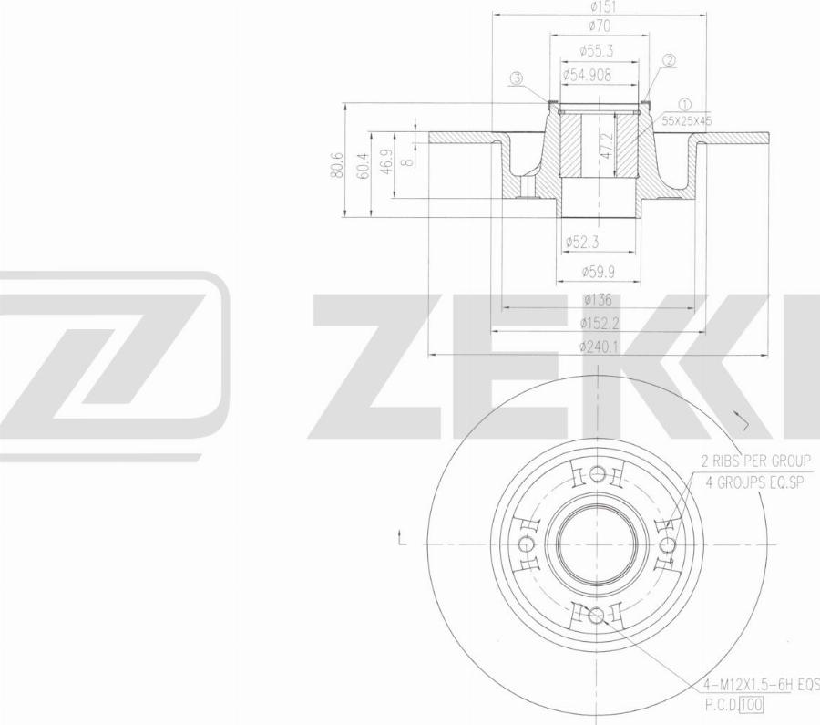 Zekkert BS-6649 - Discofreno autozon.pro