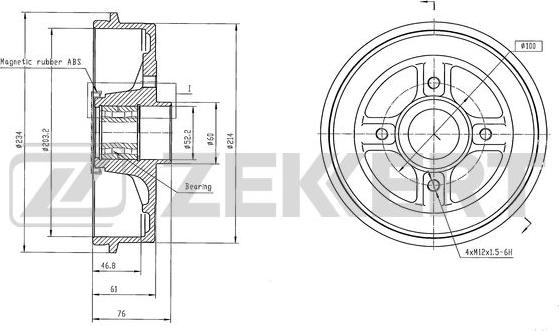 Zekkert BS-6612 - Tamburo freno autozon.pro