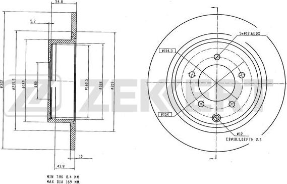 Zekkert BS-6624 - Discofreno autozon.pro