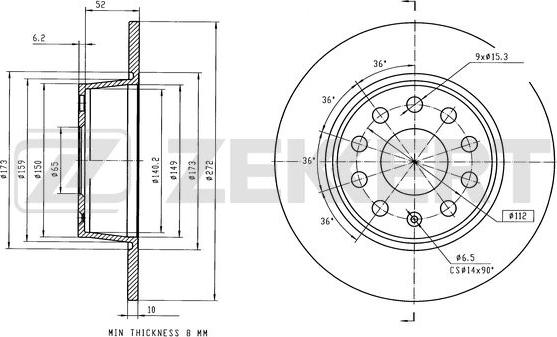 Zekkert BS-6623 - Discofreno autozon.pro