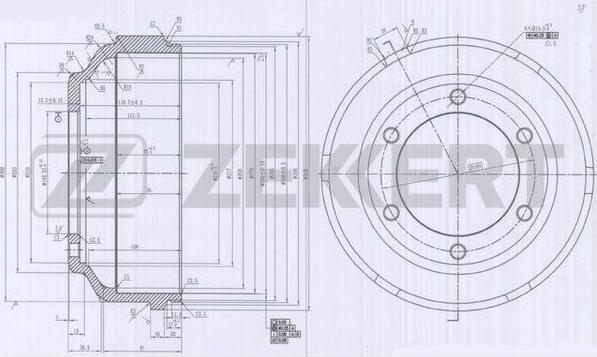 Zekkert BS-6038 - Tamburo freno autozon.pro