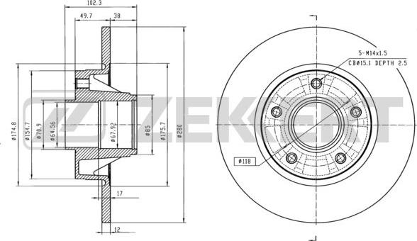 Zekkert BS-6072 - Discofreno autozon.pro