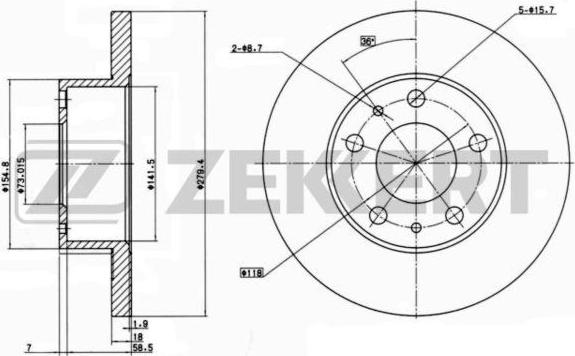 Zekkert BS-6147 - Discofreno autozon.pro