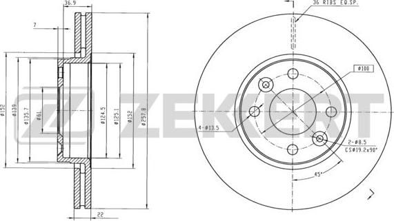 Zekkert BS-6115 - Discofreno autozon.pro