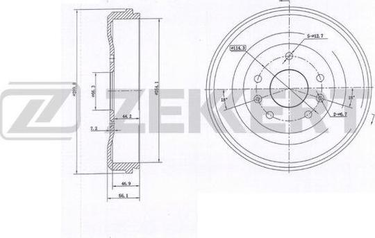 Zekkert BS-6113 - Tamburo freno autozon.pro