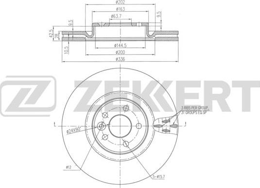 Zekkert BS-6349 - Discofreno autozon.pro