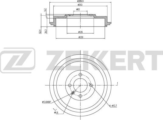 Zekkert BS-6353 - Tamburo freno autozon.pro