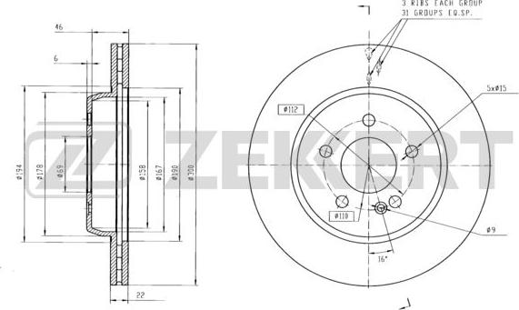 Zekkert BS-6312 - Discofreno autozon.pro