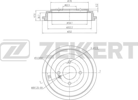 Zekkert BS-6323 - Tamburo freno autozon.pro