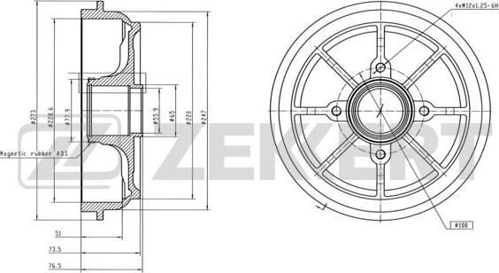 Zekkert BS-6267 - Tamburo freno autozon.pro