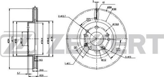 Zekkert BS-6213 - Discofreno autozon.pro