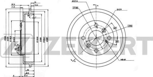 Zekkert BS-6226 - Tamburo freno autozon.pro