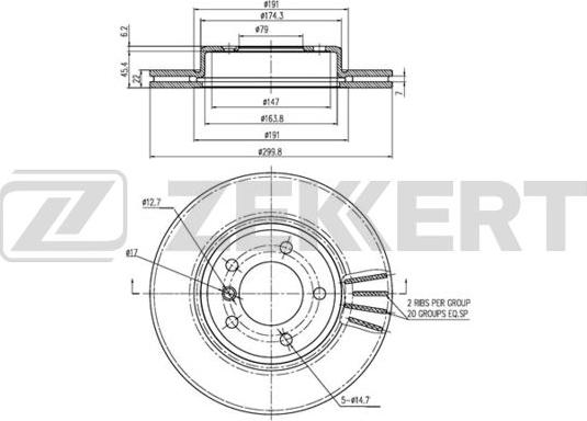 Zekkert BS-6222B - Discofreno autozon.pro