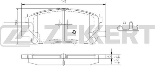 Zekkert BS-1994 - Kit pastiglie freno, Freno a disco autozon.pro