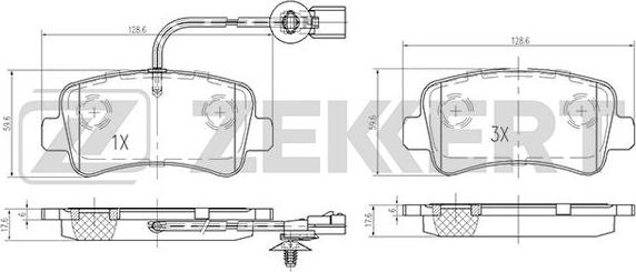 Zekkert BS-1949 - Kit pastiglie freno, Freno a disco autozon.pro