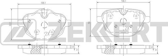 Zekkert BS-1945 - Kit pastiglie freno, Freno a disco autozon.pro