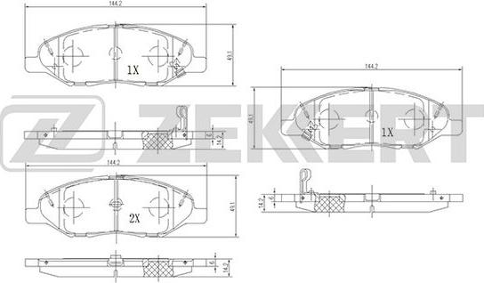 Zekkert BS-1941 - Kit pastiglie freno, Freno a disco autozon.pro