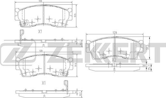 Zekkert BS-1904 - Kit pastiglie freno, Freno a disco autozon.pro