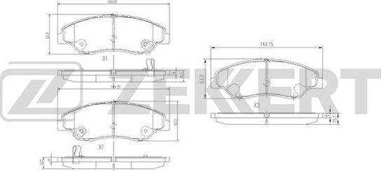 Zekkert BS-1902 - Kit pastiglie freno, Freno a disco autozon.pro