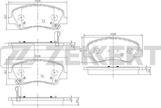 Zekkert BS-1910 - Kit pastiglie freno, Freno a disco autozon.pro