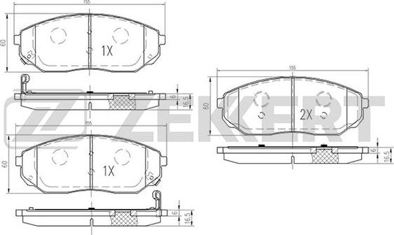 Zekkert BS-1917 - Kit pastiglie freno, Freno a disco autozon.pro