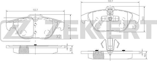 Zekkert BS-1938 - Kit pastiglie freno, Freno a disco autozon.pro