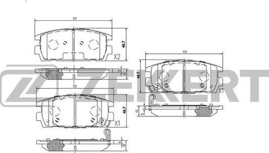 Zekkert BS-1937 - Kit pastiglie freno, Freno a disco autozon.pro